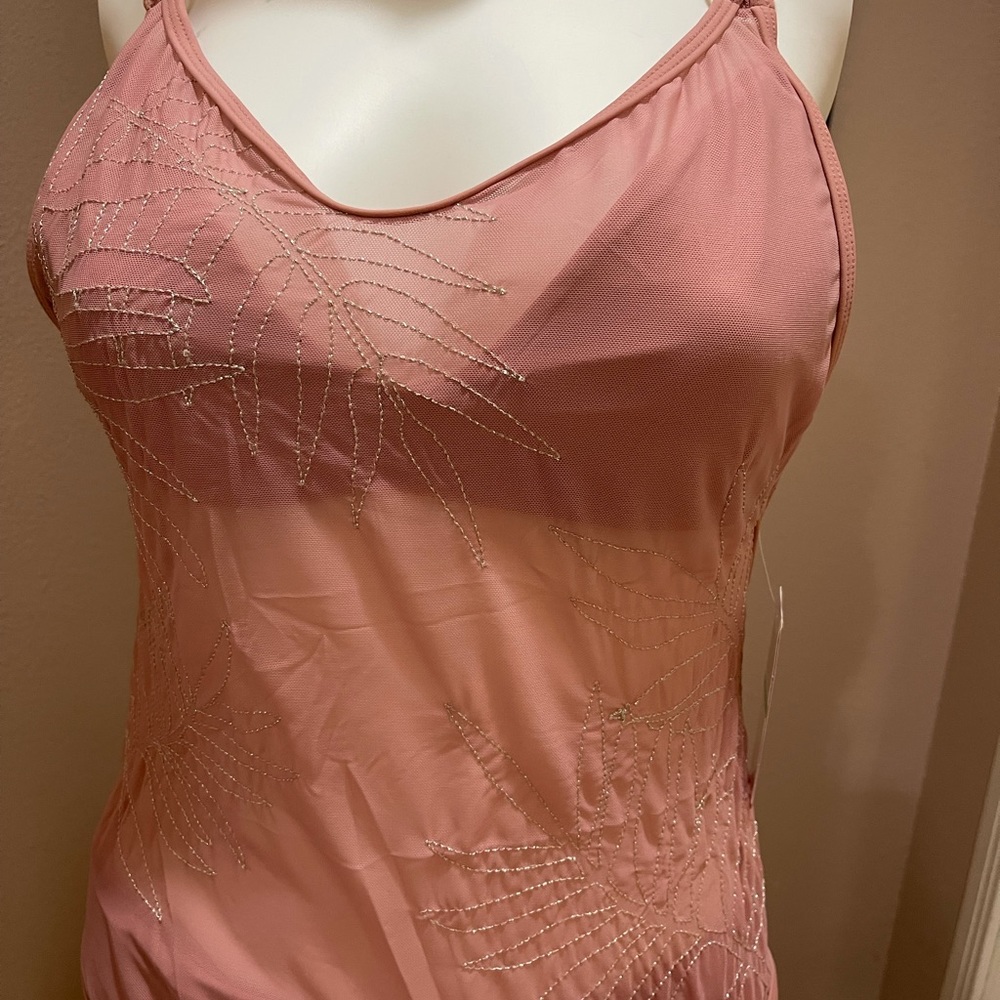 🆕Gossip Muave pink sheer one piece swimsuit.